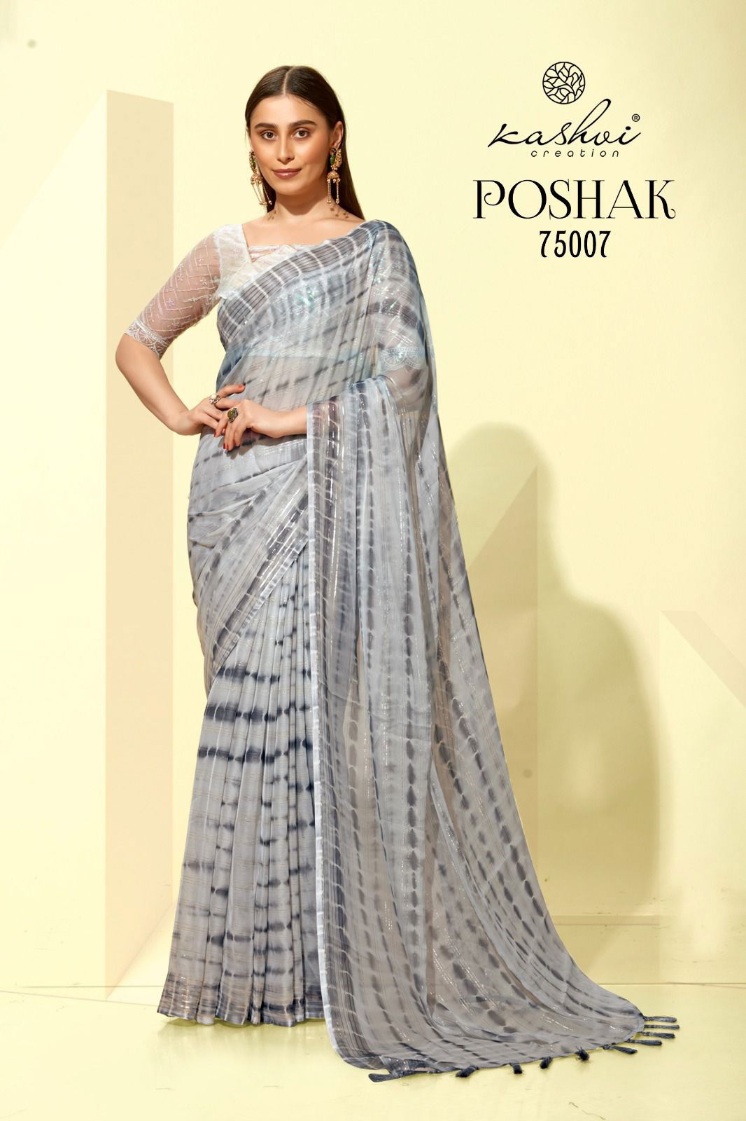 Poshak By Kashvi 75001-75008 Chiffon Sarees Catalog